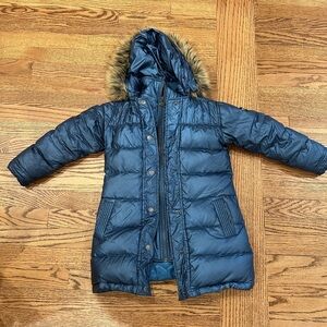 Appaman Long Down Insulated Coat: size 7 girls blue